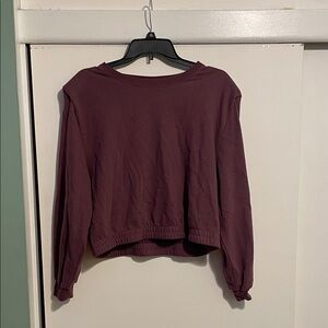 Women's Burgundy Long Sleeve cropped sweater